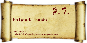 Halpert Tünde névjegykártya